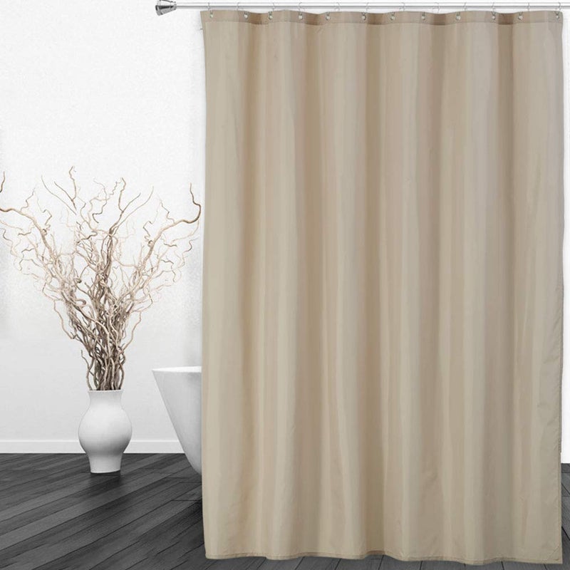 CAROMIO Hotel Quality 100% Waterproof Fabric Shower Curtain or Liner with Magnets for Bathroom, 72 x 72 inches, Tan - Image 1